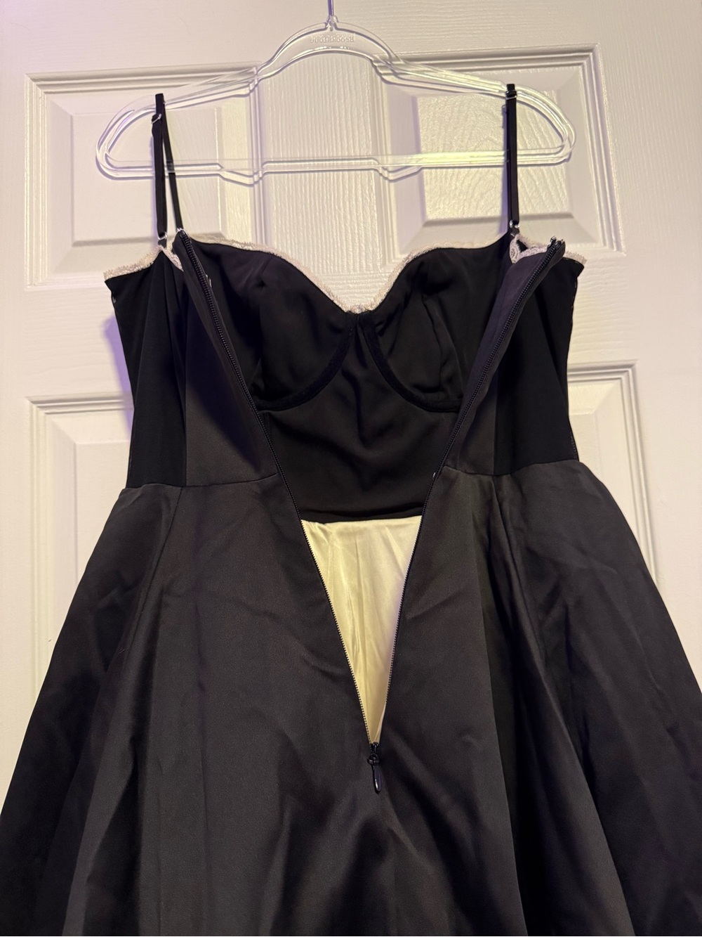 House of CB Black Madmoiselle Tea-Length Dress with straps and Cream Tulle NWOT - Picture 5 of 6